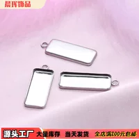 Оптовая продажа из нержавеющей стали прямоугольный драгоценный камень нижняя опора серьги ожерелье маленький кулон DIY ювелирные аксессуары источник завод