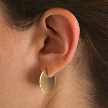 欧美风简约小清新圆形缺口几何银针女士耳钉 亚马逊百搭气质耳饰