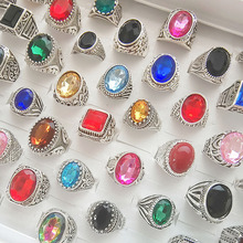 中东跨境彩色宝石戒指外贸出口欧美个性大气戒指货源饰品厂家批发