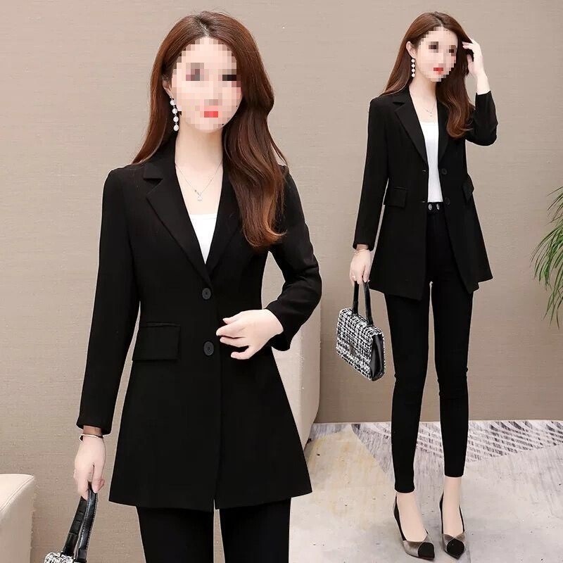 Women's Blazer 2026 New Spring and Autumn Korean Style Slim Fit Versatile Mid-Length Plus Size High-End Suit for Mothers Women's Blazer 2026 New Spring and Autumn Korean Style Slim Fit Versatile Mid-Length Plus Size High-End Suit for Mothers