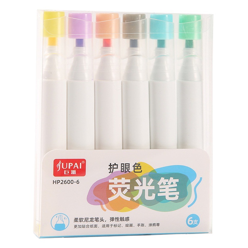 Nuevo recomendar pluma redonda titular fluorescente pluma fluorescente sólido color clave marca trazando cabeza suave marcador pluma