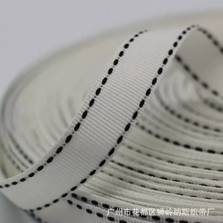 涤纶织带服装织带黒间白装饰带间色1cm平纹编织黑白色