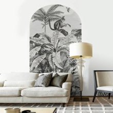 墙面装修带胶贴纸异形复古素描贴画自粘花植背景墙壁画墙贴厂家