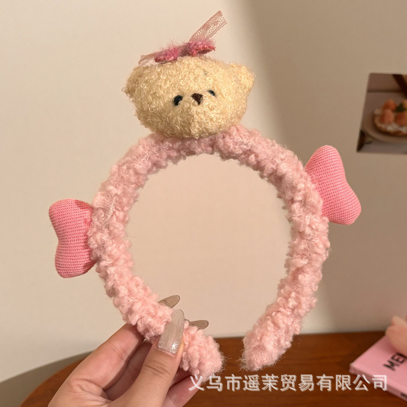 曲奇饼干洗脸发箍女2025新款毛绒压发头箍可爱发卡子防滑发捆头饰|undefined