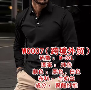 European and American ins Cross-border 2024 Spring and Autumn Quick Sale Amazon POLO Shirt Men's Long Sleeve Sports Polo Shirt