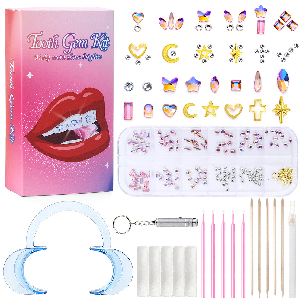 핑크 ab12 그리드 치과용 드릴 세트 [색상 상자 업그레이드 버전에는 접착제가 포함되어 있지 않습니다.]