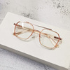 Anti -Blu -ray glasses transparent box retro double -beam pilot flat -light eyes can match several female myopia glasses