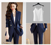 Sy6301 navy suit + navy blue trousers + 3028 white suspenders