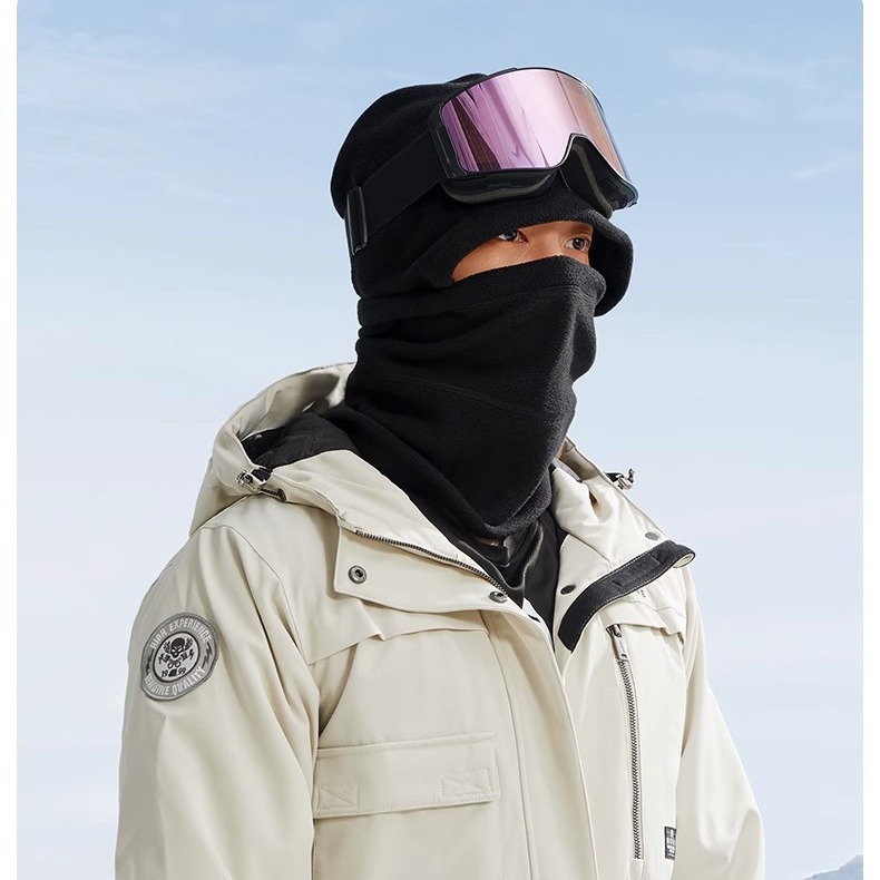 Winter outdoor skiing cycling thermal mask, multifunctional neck cover, scarf cap with fleece windproof and cold proof_voghion.com