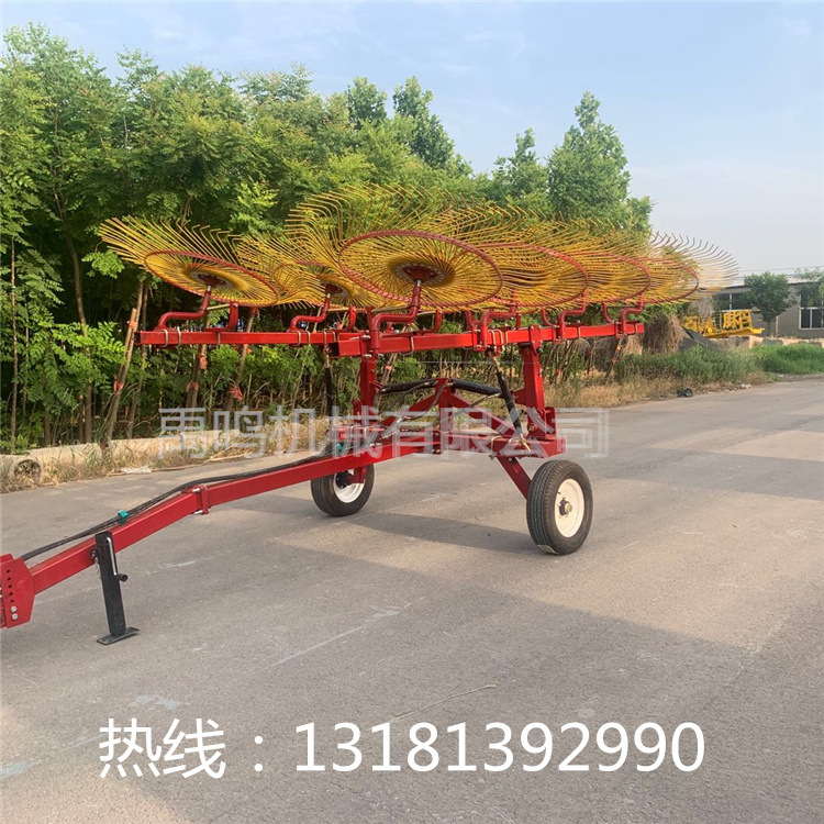 农田牧草秸秆用收集器 液压牵引式指盘搂草机 6-12盘供应型号全