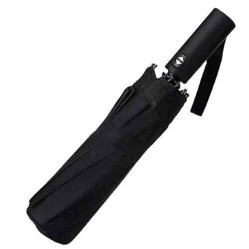Automatic Umbrella for Men with Large Size Reinforcement, Rain and Sun Protection, Gift Umbrella, Foldable Black Rubber Advertising Umbrella