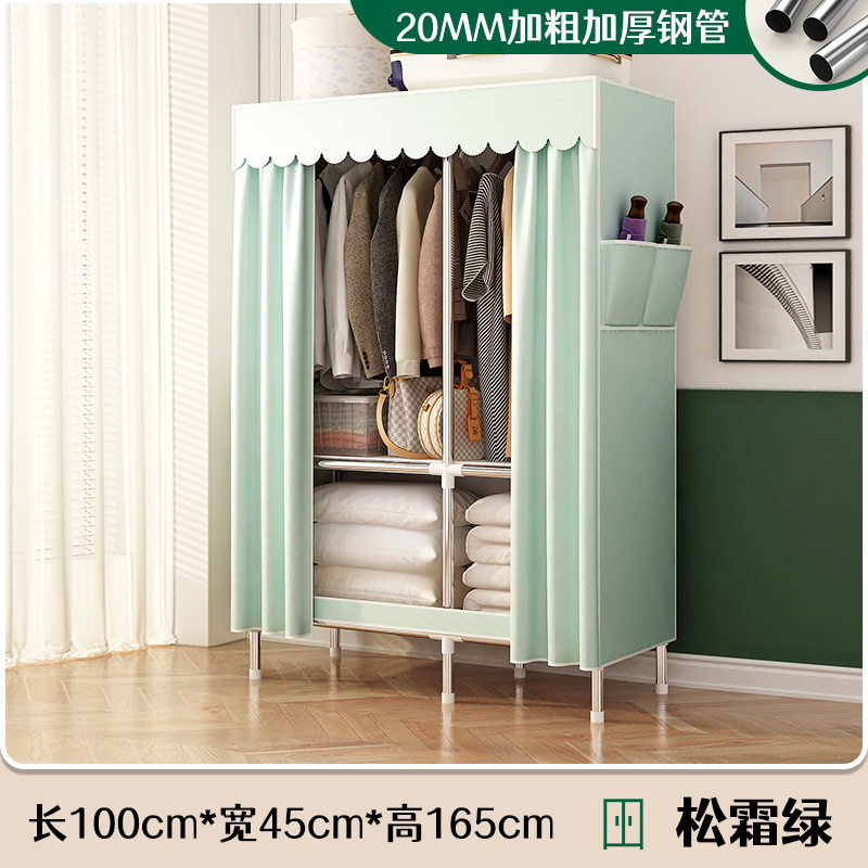 Armario sencillo para dormitorio en casa, armario de tela resistente y duradero para viviendas de alquiler, almacenamiento de ropa colgante, armario de almacenamiento multifuncional. image 11