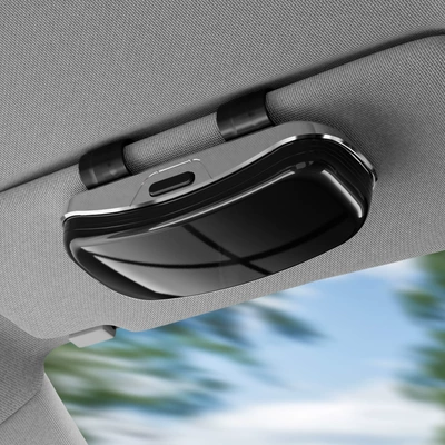 Cross-border best-selling car glasses case, Car Glasses Clip/Bill Clip - top-tier-eyeglass-case-black-cover-model