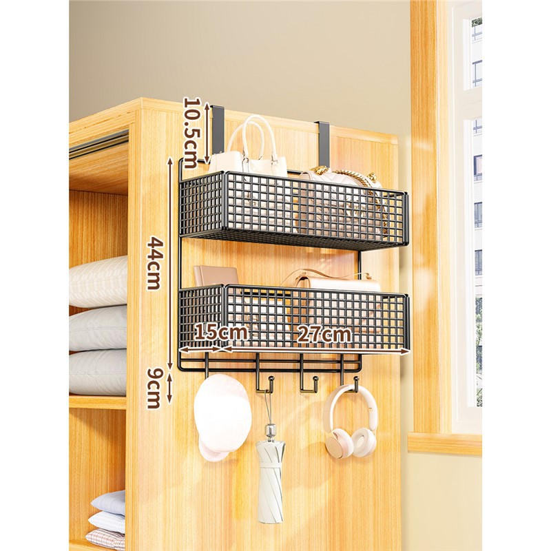 블랙 더블 레이어 미디엄 후크(캐비닛 측면 모델)