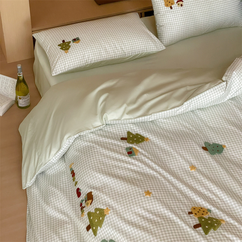 Parure de lit brodée en coton pour chambre d'enfant_voghion.com