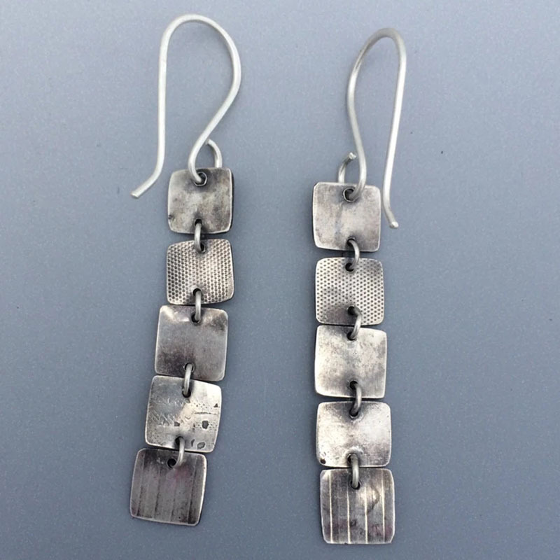 1 Pair Ethnic Style Square Plating Alloy Drop Earrings display picture 1