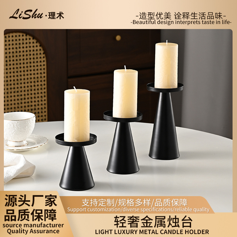 Dorado negro candelabros lujosos minimalistas estilo romántico candelabros para la cena candelabros conmemorativos candelabros