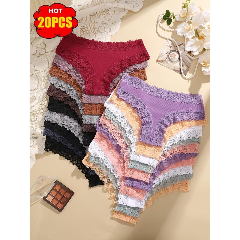X1488 Dropshipping Aliexpress Amazon Cross-Border New Women's Briefs 20-Piece Set Cotton Brazilian