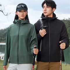 北极户外软壳冲锋衣男女同款运动户外连帽登山服防风防水风衣外套