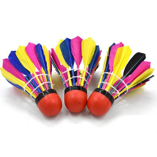 Hangyu red leather head color badminton windproof wind-resistant amateur training entertainment badminton rubber head badminton