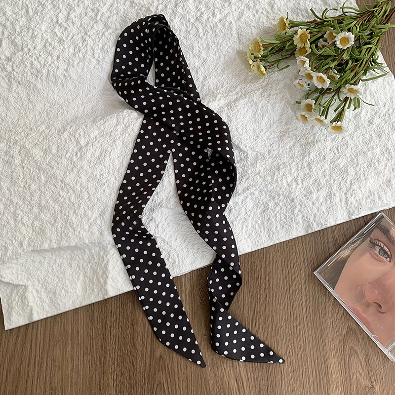 Pañuelo de seda personalizado, lunares femeninos, delgado y estrecho, corbata de seda de simulación de alta calidad, cinta flotante, pañuelo en la cabeza, fábrica de origen de procesamiento
