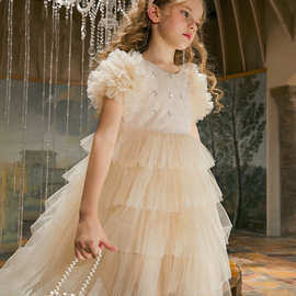 现货夏季法式月光重工公主生日新款洋气走秀蛋糕裙公主裙连衣裙