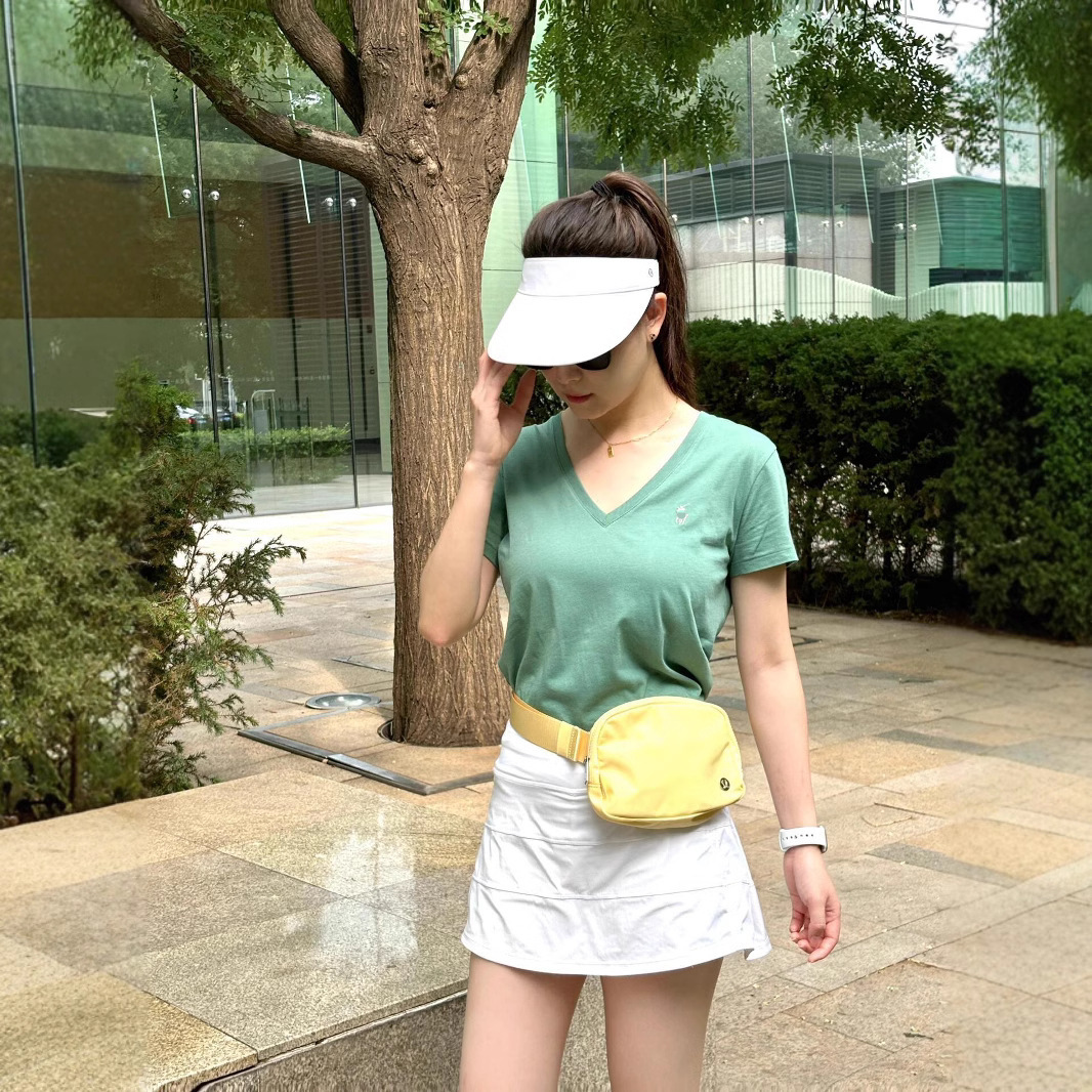 RL 러프 포니 자수 슬림 핏 탑베이스 셔츠 여름 퓨어 코튼 V-넥 솔리드 컬러 반팔 티셔츠 여성용 아메리칸 스타일