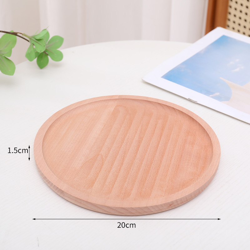 Bandeja de madera maciza estilo japonés, plato rectangular de almacenamiento, plato creativo para frutas, plato de madera de haya para desayuno, bandeja de madera para aperitivos.