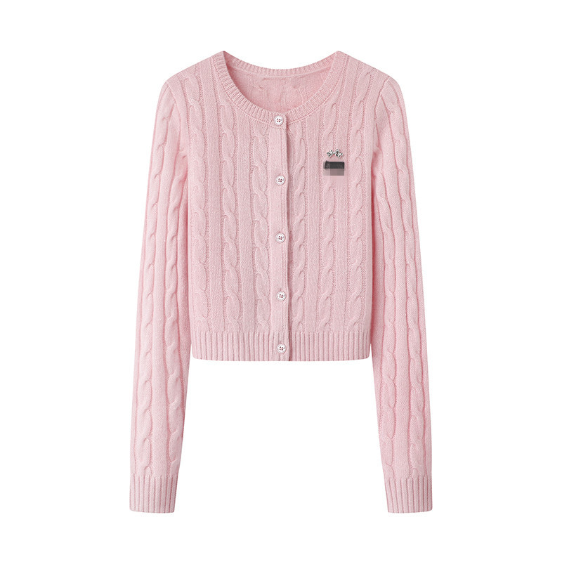 现货2025春新款刺绣绞花针织开衫R103902C