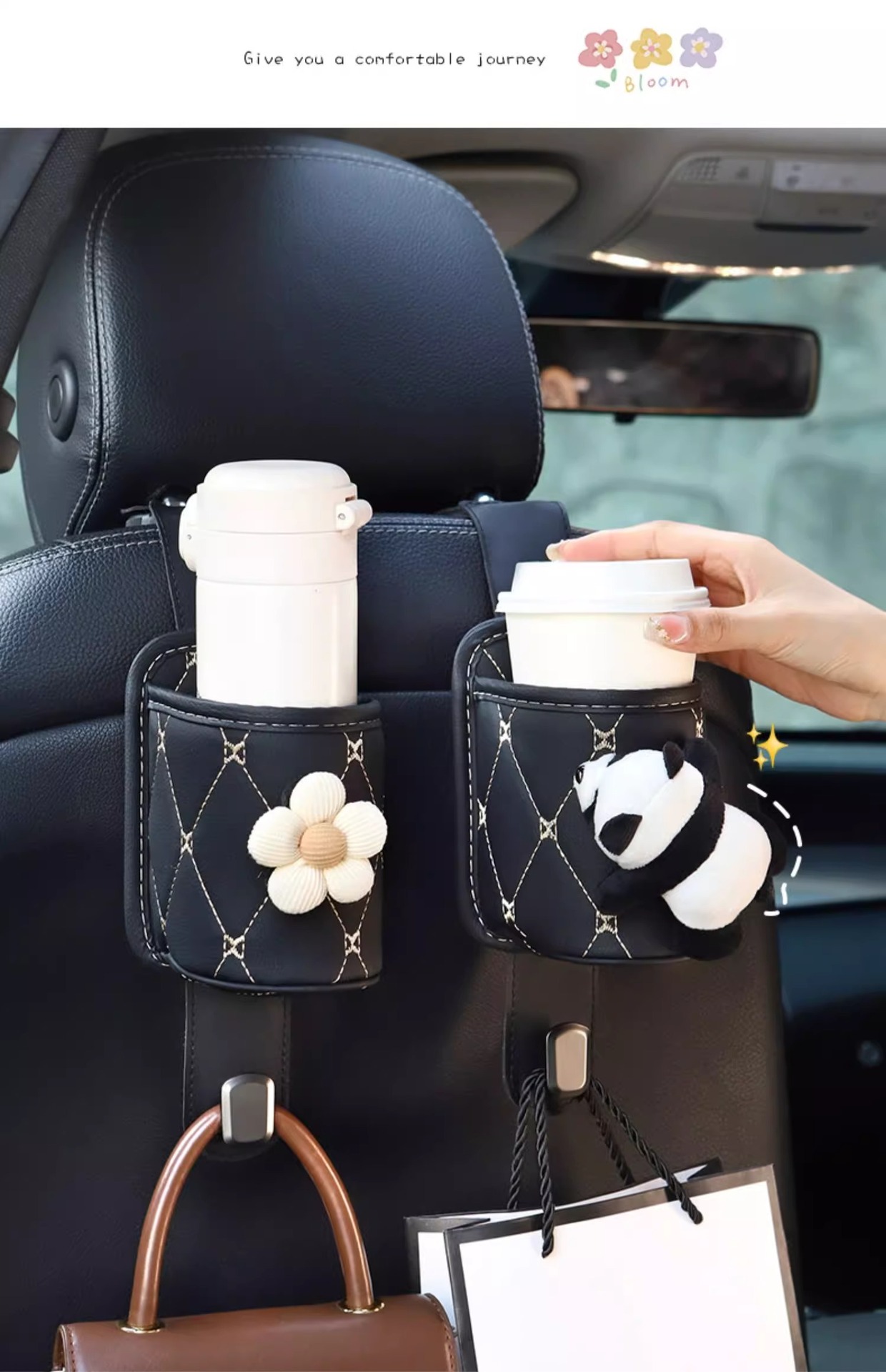 Car water cup holder multi-function storage car seat rear row hook storage car interior decoration good sense