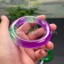 冰种三色石英岩玉扁条玉镯