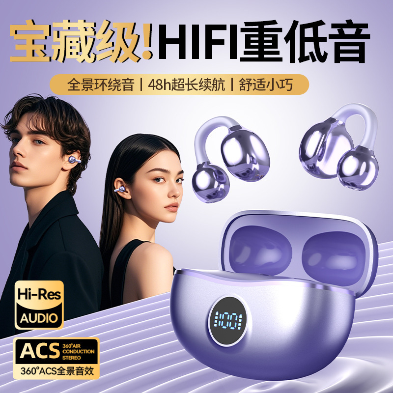 S88 new 2026 Bluetooth 6.0 clip-on wireless headphones, open-ear design, Hi-Fi sound with enhanced bass, model D151 S88 new 2026 Bluetooth 6.0 clip-on wireless headphones, open-ear design, Hi-Fi sound with enhanced bass, model D151