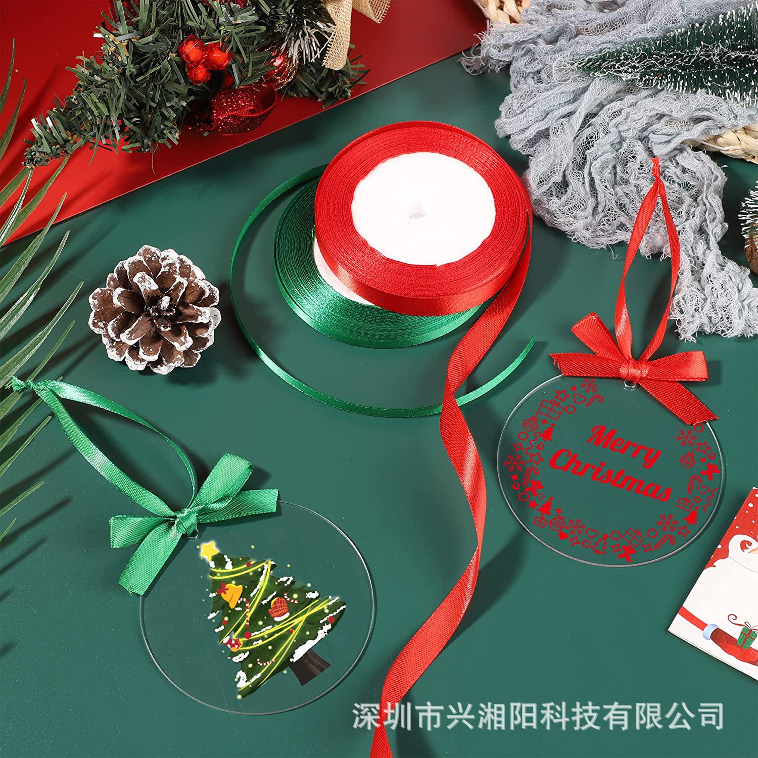 批发供应DIY空白圆形亚克力透明圆盘用于圣诞小玩意树装饰