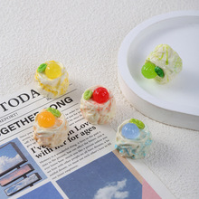 立体多色仿真食玩卡通奶油水果蛋糕 卡通手工diy树脂配件材料批发