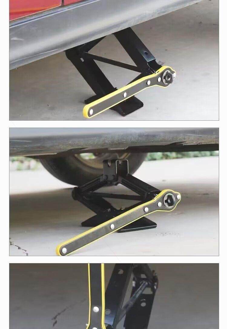 Thickened 0kg portable car tire repair tool with hand crank and scissor jack for small cars, suitable for cross-border use
