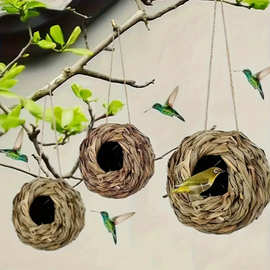 草编球形圆口鸟窝鸟笼Hummingbird Nest House