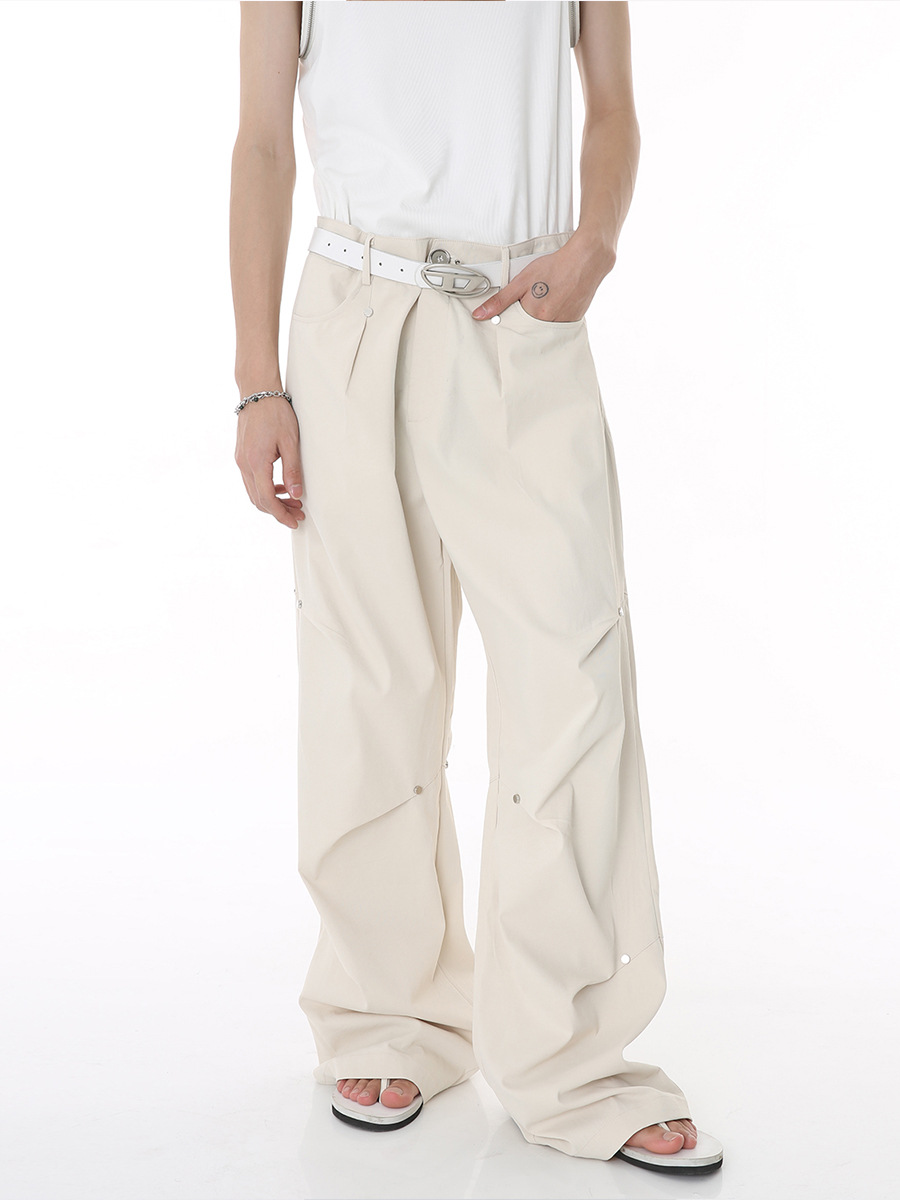 Mtlclothes ropa de hombre | 2023 verano nuevo estilo coreano overoles sueltos pierna ancha trapear hip hop pantalones casuales