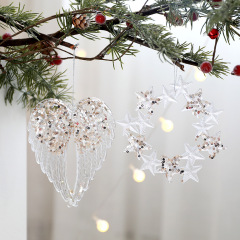 青いレモンのクリスマスの雪の切れの粉のスパンコールのアクリルのペンダントのクリスマスツリーの装飾のペンダントのクリスマスの装飾品