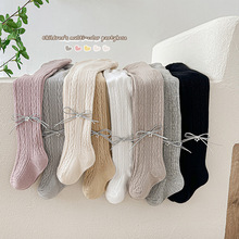 2025新款儿童连裤袜甜美蝴蝶结宝宝婴儿童裤女童打底裤春秋棉薄款