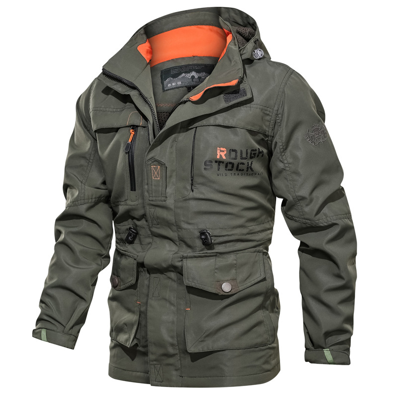 Thin jacket with hood with zipper