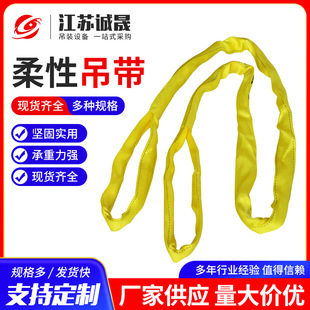 Color flexible sling double buckle ring lifting belt high strength polyester crane sling in stock