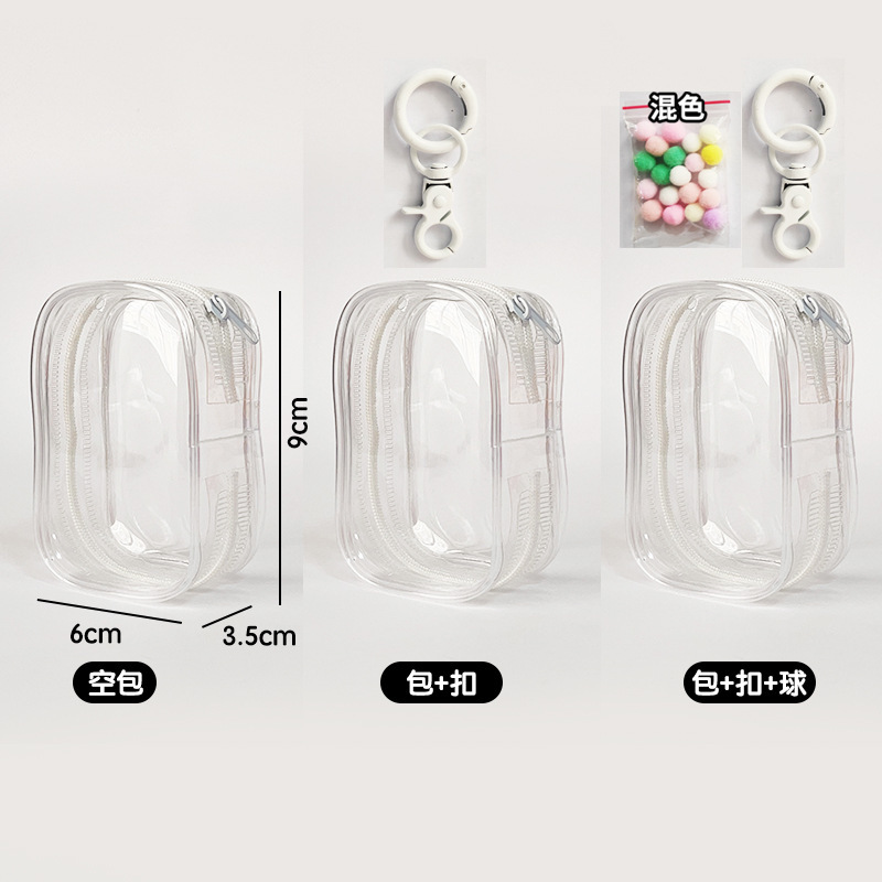 Single slider square bag transparent (transparent zipper)