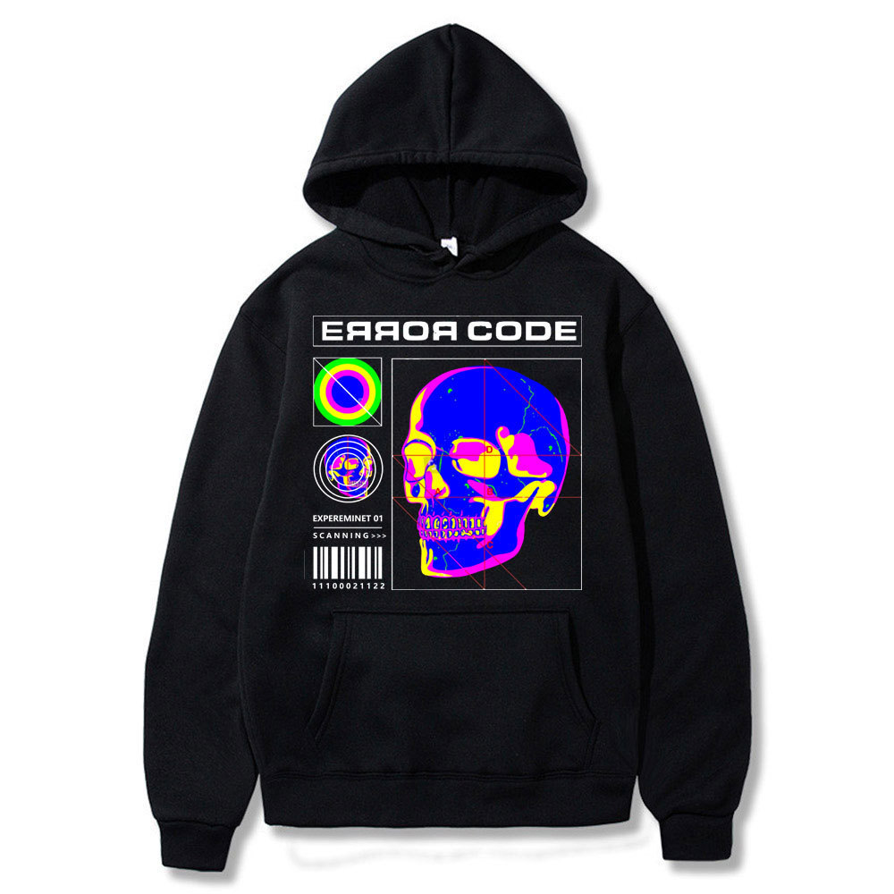 Skeleton Thermal Imaging Graphic Print Hoodie Men's Hip Hop