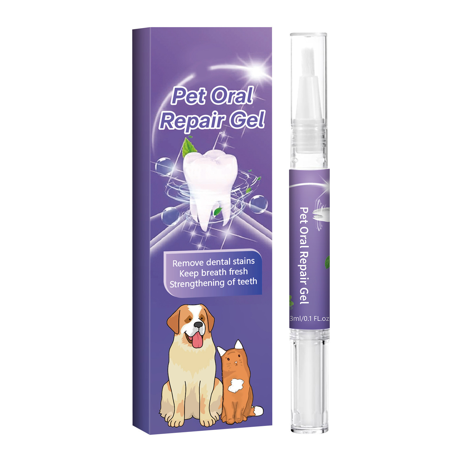 Grenzüberschreitender Zahnpflege-Gel für Haustiere Sanfte Reinigung für Hunde und Katzen Zahnpflege-Gel Zahnreinigungsstift