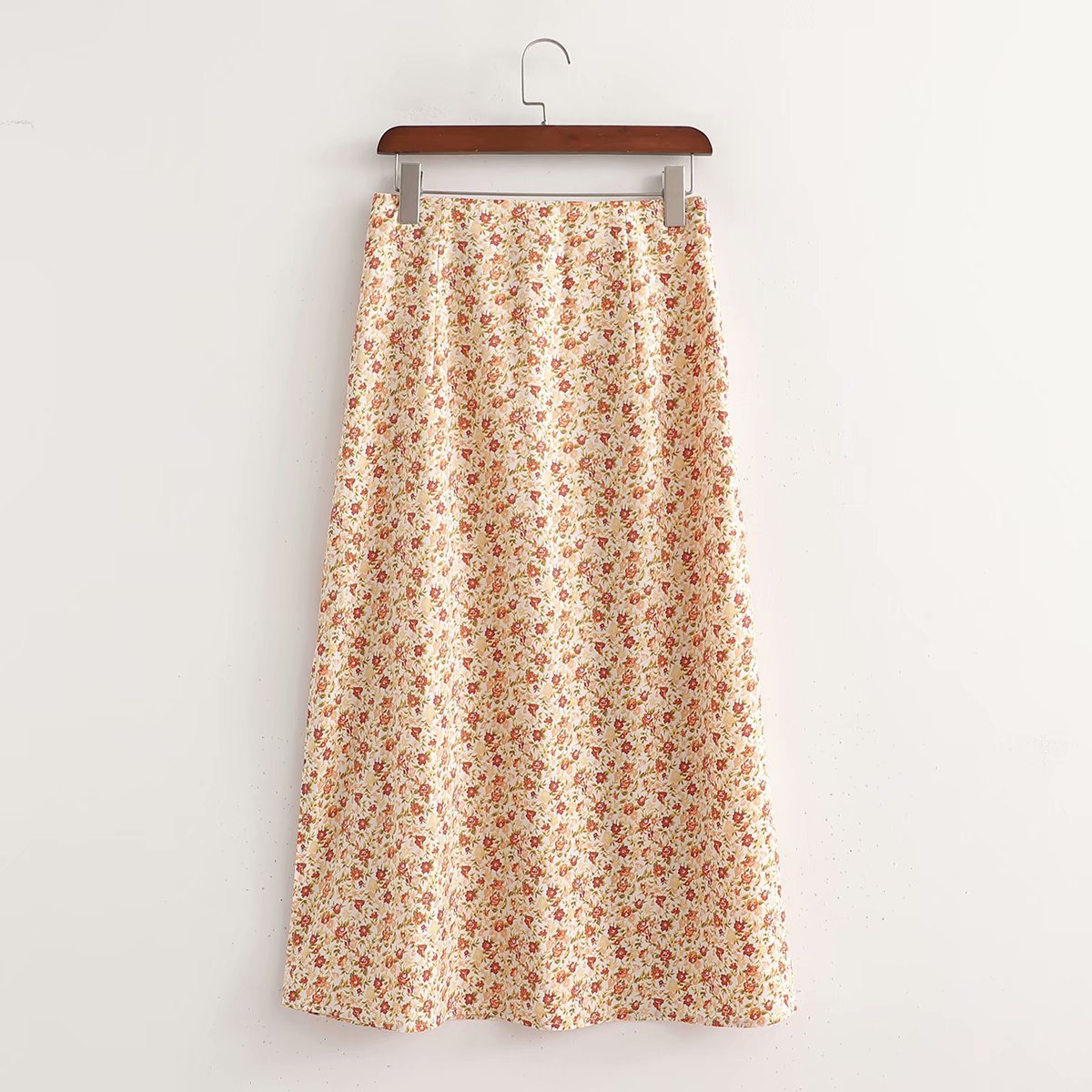 side split floral mid-length skirt  NSAM47454