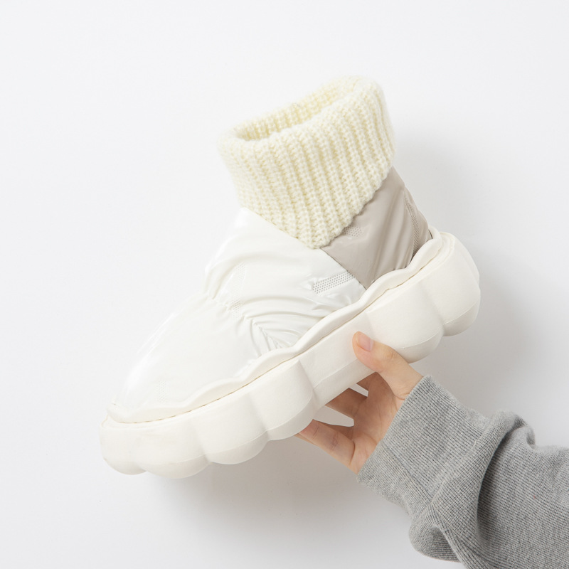 quality Boots Down Waterproof Cotton Slippers for Men Women in Winter with Outdoor Trend Snow High Collar Plush Insulation_voghion.com