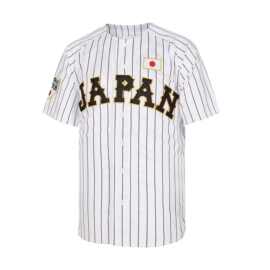 日本队11大谷翔平绣花棒球服"野球ユニフォーJAPAN16号黑白色球衣