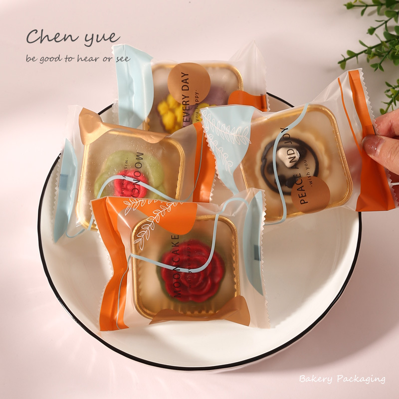 新款月餅包裝袋中秋冰皮蛋黃酥機封袋50g80克100g流心月餅袋