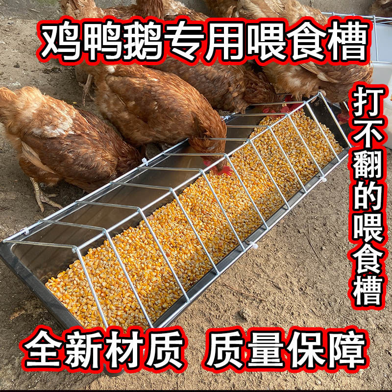 鸭鹅用食槽料槽水槽长方形喂饲料槽子塑料饮喝水盆养鸭鹅产品批发