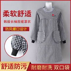 Heart-shaped Bib Apron Coverall for Kitchen, Home Use, Cooking Uniform—Dirt-Resistant, Long-Sleeved, Adult-Size Oil-Proof Aprons Available for Wholesale